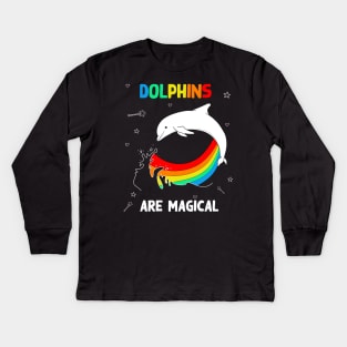 Dolphins are magical Kids Long Sleeve T-Shirt